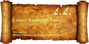 Loosz Leonidász névjegykártya